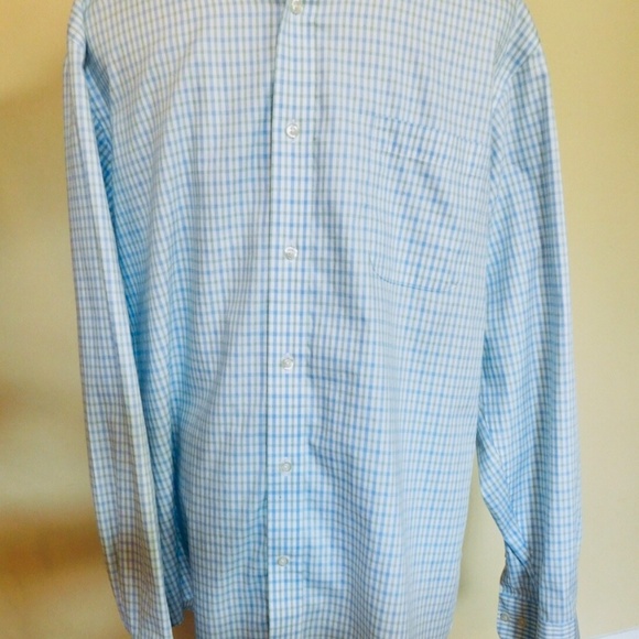 Land's End Mens Traditional Fit NO IRON Pinpoint Oxford Long Sleeve Shirt Sz L - Picture 5 of 7